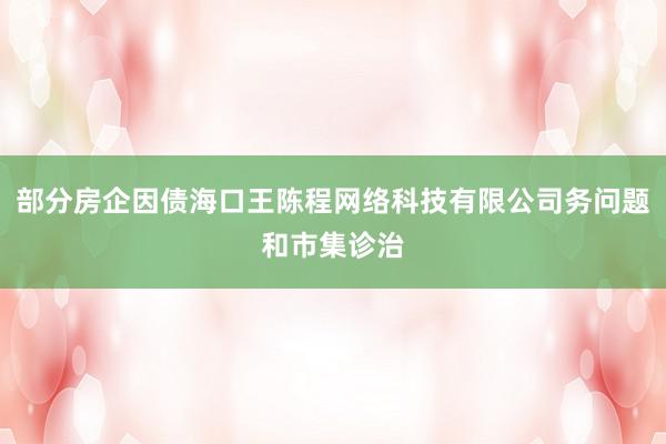 部分房企因债海口王陈程网络科技有限公司务问题和市集诊治