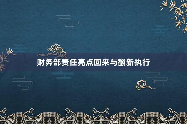 财务部责任亮点回来与翻新执行